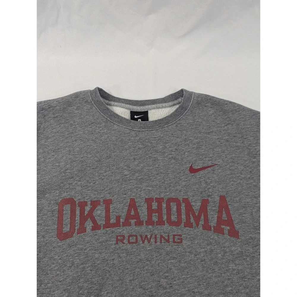 Nike Oklahoma Sooners Rowing Sweater Gray NCAA Pullover Crewneck Sweatshirt‎ Med